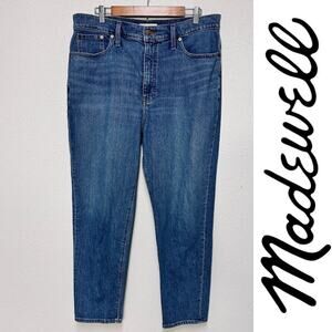 Madewell The Mom Jean Straight Leg Relaxed Fit Basley Wash Sz: 32